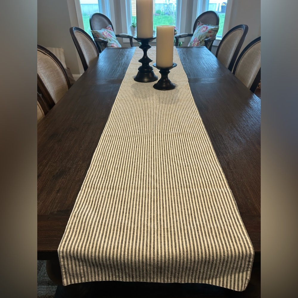 Pottery Barn Wheaton Striped Cotton/Linen Table Runner